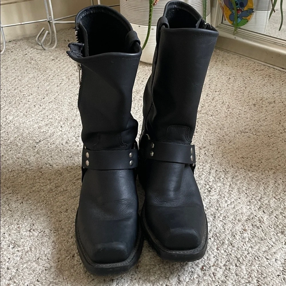 Double H 4008 Black Leather Harness Boots